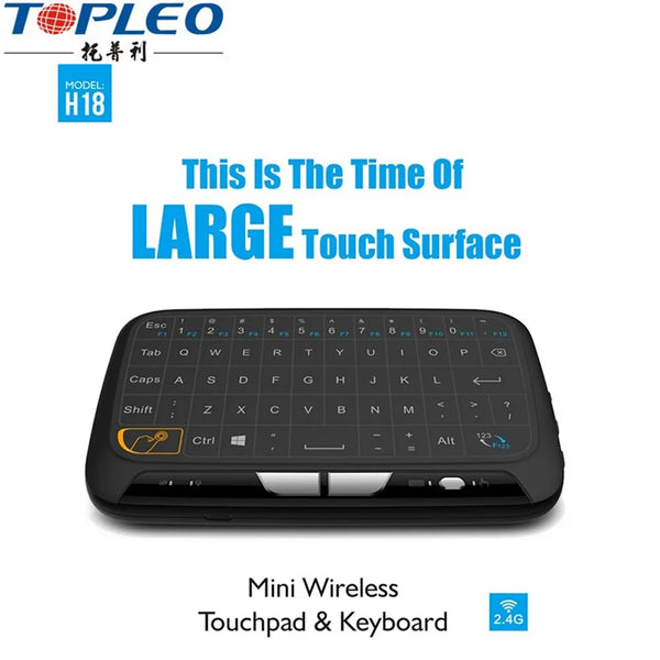 Mini H18 keyboard 2.4g touchpad mini keyboard H18 2.4g wireless remote control PC smart TV notebooks From Topleo