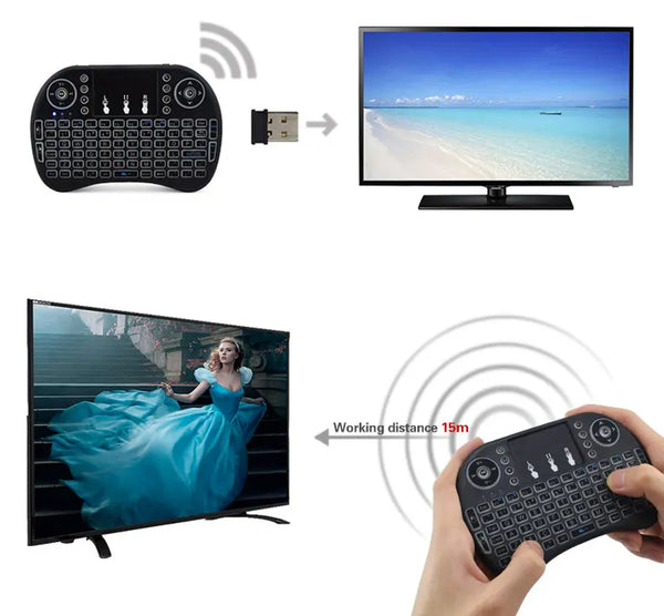 Wholesale cheap mini i8 backlit wireless keyboard for smart TV Android BOX