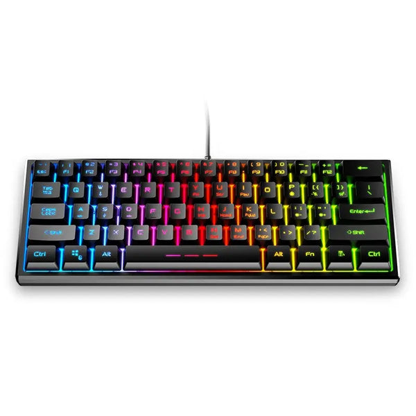 Hot selling FV-61 computer mechanical lkeyboard wired gaming glowing portable