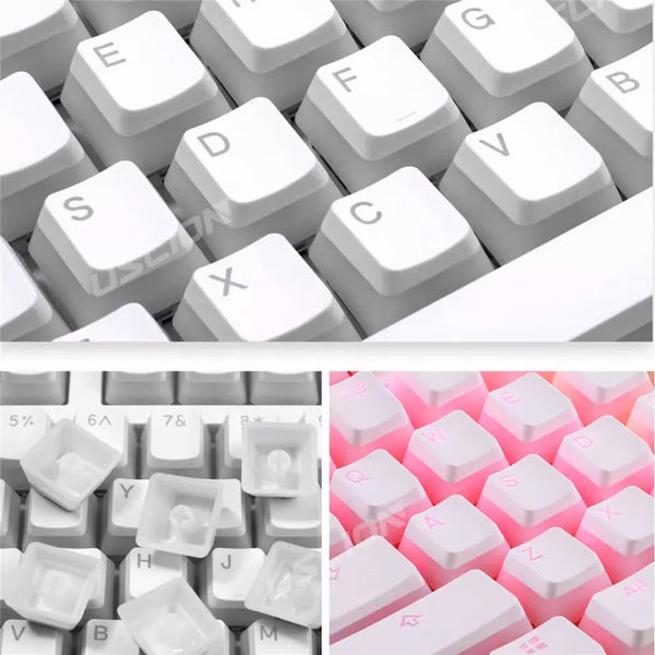 USLION 104 Keys Pudding Shimmer PBT OEM Mechanical Keycaps Set Anime Artisan Cute Gaming Sublimation Keycaps