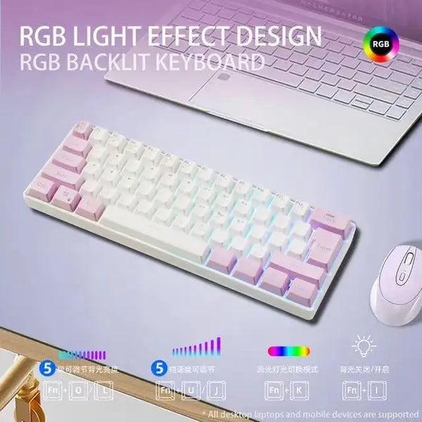 mini keyboard wired 61 keys RGB 60 percent keyboard gaming