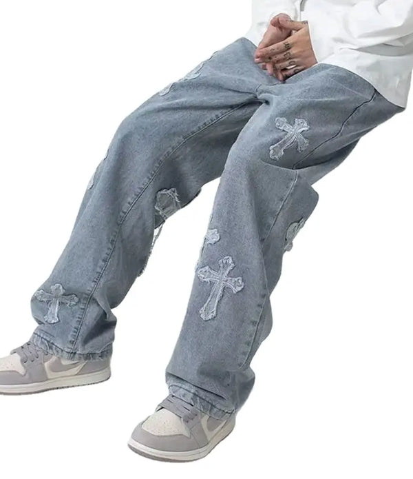 Hot Selling Customized Printed Jean Pant Wholesale Casual Street Wear Fashion Custom Denim Washed Breathable Jeans