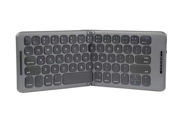 Mute Folding Bluetooth Wireless Keyboard Aluminium Alloy for Mac Win-dows Android