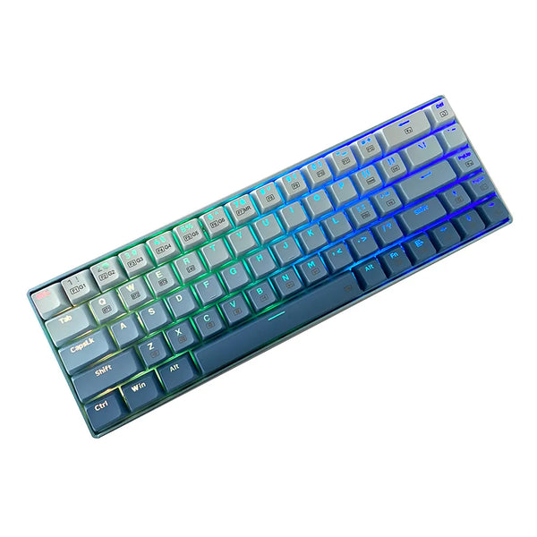 New Arrival 60% Wireless Keyboard Gradient PBT Keycaps Metal Aluminium bt Mechanical Gaming For Windows Mac