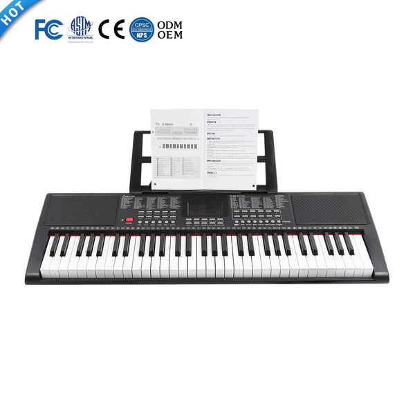 BDMUSIC 61-key musical keyboard instruments digital piano with USB MP3 for beginners