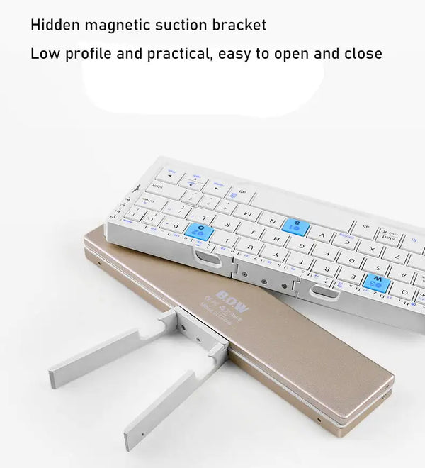 bow wireless mini keyboard with phone support best selling wireless blue-tooth mini foldable portable support all phone