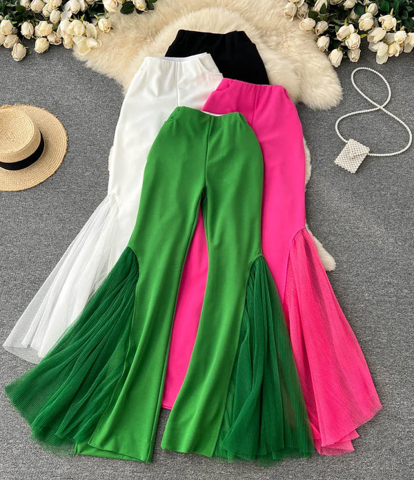 Summer Casual Wide Leg Pants Women High Waist Trousers Girls Outdoor Wholesale