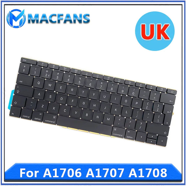 NEW Original A1706/A1708 UK Keyboard for MacBook Pro Retina 15" A1707 With Backlight Sheet Cover 2016 2017