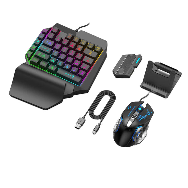 X629-2 Gaming Keyboard and Mouse Mix pro 4 in 1 Gaming Combos Rainbow LED Backlit Wired For PUBG Mobile/PC gaming