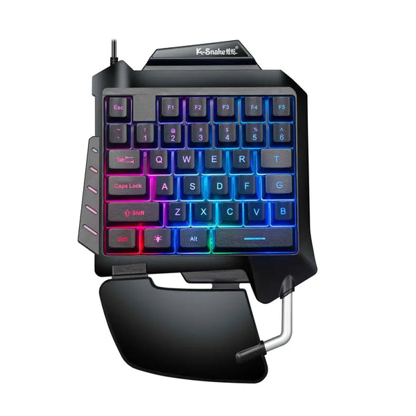 G92 One-Handed Mechanical Gaming RGB Backlit Portable Mini Gaming Keypad Game Controller for PC PS4 Xbox Gamer