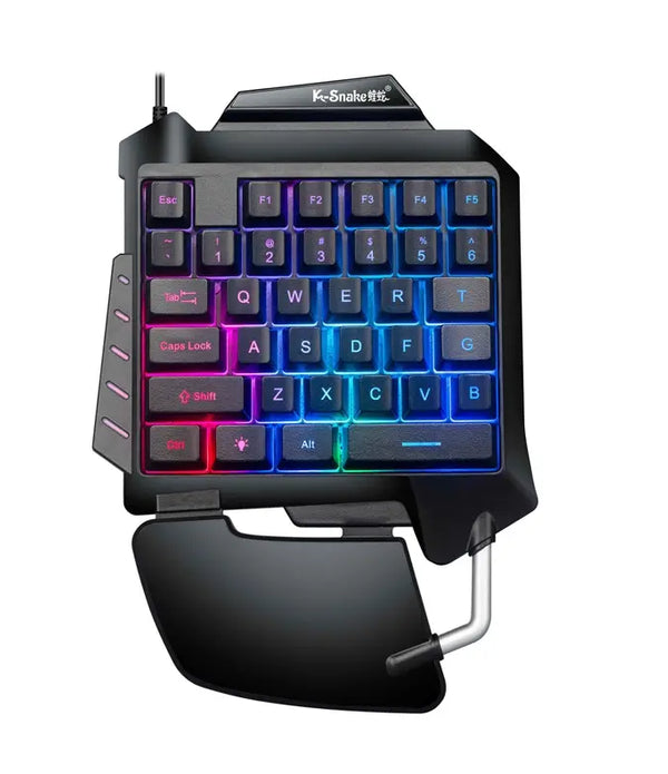 G92 One-Handed Mechanical Gaming RGB Backlit Portable Mini Gaming Keypad Game Controller for PC PS4 Xbox Gamer