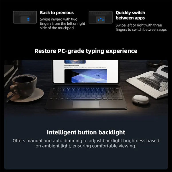 Xiaomi Pad 6S Pro 12.4'' Original Touchpad Keyboard Intelligent Button Backlight Independent Shortcuts Powerful Tablet Assistant