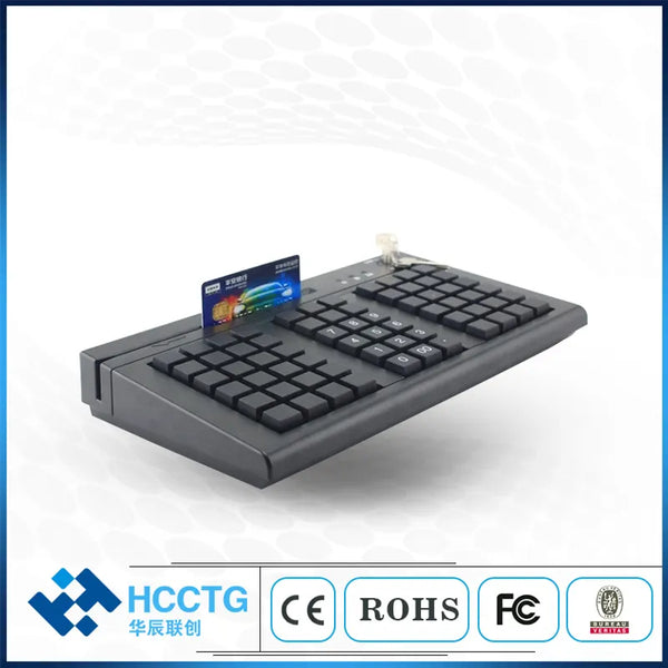 KB66M USB Latest 66 keys ISO7812 POS Programmable Supermarket Customizable With MSR