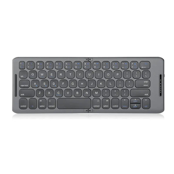 Mute Folding Bluetooth Wireless Keyboard Aluminium Alloy for Mac Win-dows Android