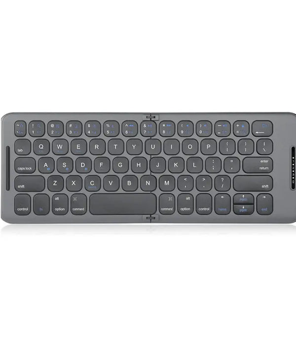 Mute Folding Bluetooth Wireless Keyboard Aluminium Alloy for Mac Win-dows Android