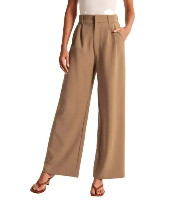 Woman's work pants wide leg trousers casual long pant wide ankle nine quarter