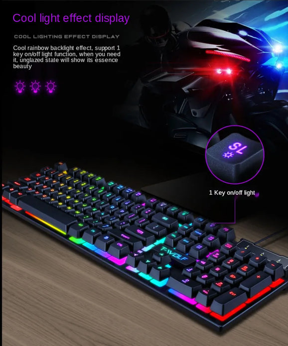 USB Wired Gaming Glow Keyboard 104 Keys Mechanical Suspended LED Backlit Rainbow Gaming for PC Computer Laptop