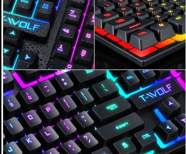 USB Wired Gaming Glow Keyboard 104 Keys Mechanical Suspended LED Backlit Rainbow Gaming for PC Computer Laptop