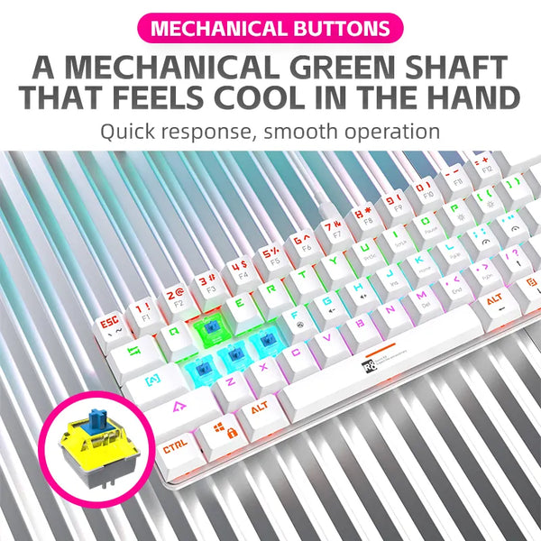 Custom 61 Keys Wired Mechanical Keyboard With Type-c Interface USB RGB Computer Mechanical Switch Backlit Gaming