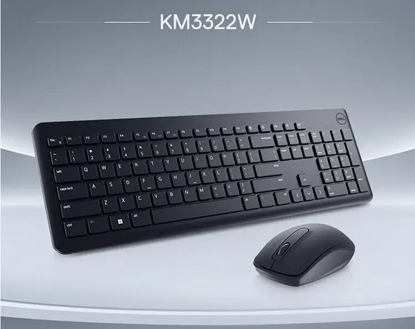 KM3322W Wireless Keyboard Mouse Combo 2.4GHz Wireless - Black For Dell