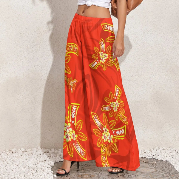 Fall New Women Trousers Baggy Palazzo Pants Custom Pattern Print Polynesian Hawaiian Oversized Women Wide Leg