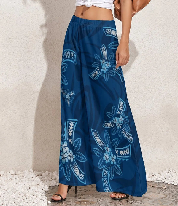 Fall New Women Trousers Baggy Palazzo Pants Custom Pattern Print Polynesian Hawaiian Oversized Women Wide Leg