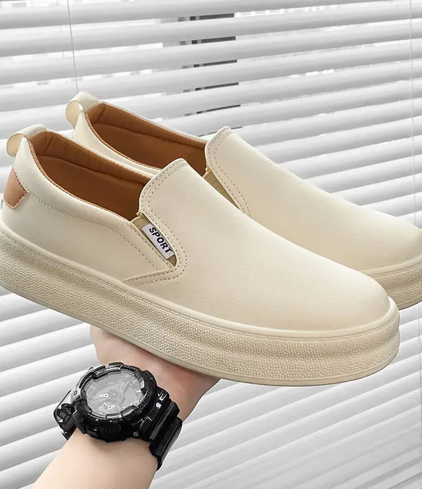 2024 Casual Shoes Microfiber Summer Leather Wear-Resistant Men's Fashion Small White Skateboard