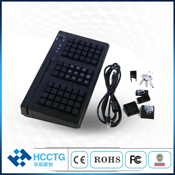 KB66M USB Latest 66 keys ISO7812 POS Programmable Supermarket Customizable With MSR