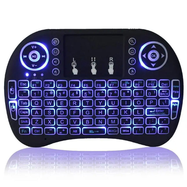 Wholesale mini keyboard 2.4G Wireless i8 backlit 7-RGB light air mouse For Android Tv box mini PC Set top Box