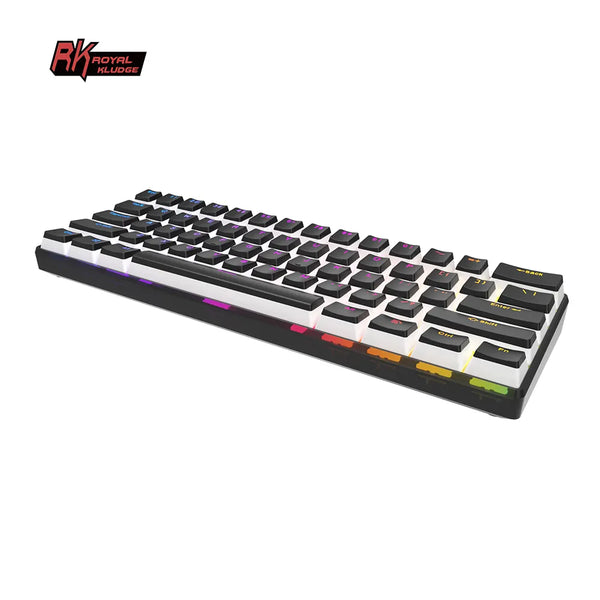 custom 61 keys pudding keycap wired mechanical with transparent cover rgb led 60% gaming hot swap mechanic