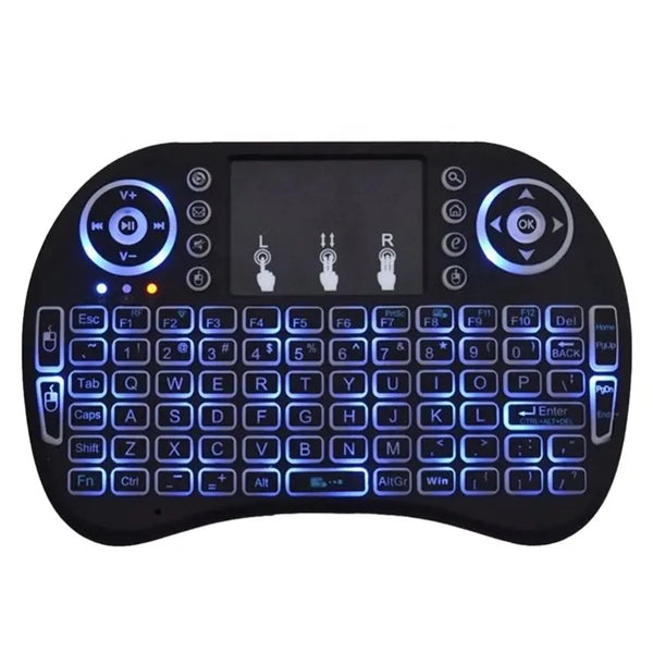 2021 i8 Mini Wireless Keyboard 7color backlit 2.4ghz Stick 3 colors Air Mouse with Touch Pad Remote Control Android TV