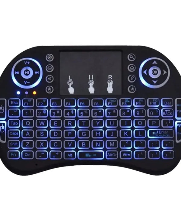 2021 i8 Mini Wireless Keyboard 7color backlit 2.4ghz Stick 3 colors Air Mouse with Touch Pad Remote Control Android TV