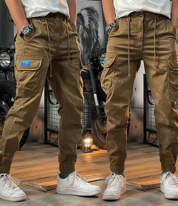 Summer men's casual pants with drawstring pockets, jogger high-quality men's workwear