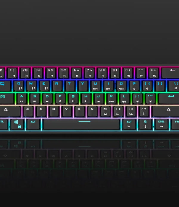 Pink Blue Wireless Gaming Keyboard FV-DK61 Wired/Wireless Mechanical