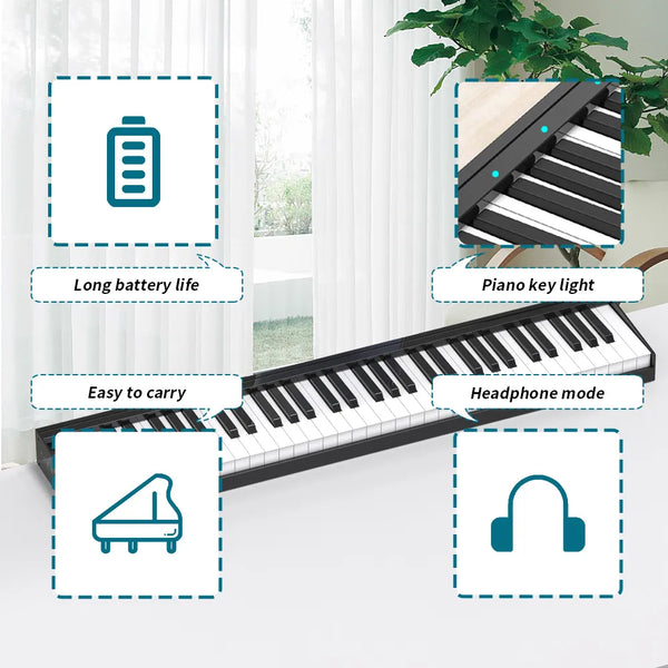 Konix Electronic Cheapest Piano Keyboard Usb Battery Music Piano Professional Mid 61 Keys Musical Instrument