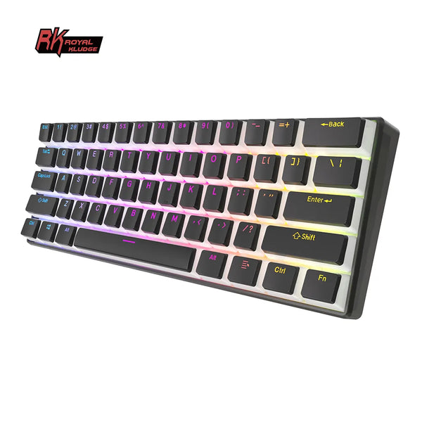 custom 61 keys pudding keycap wired mechanical with transparent cover rgb led 60% gaming hot swap mechanic