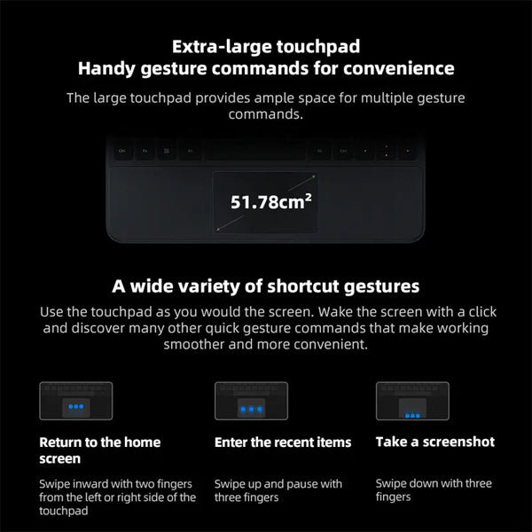 Xiaomi Pad 6S Pro 12.4'' Original Touchpad Keyboard Intelligent Button Backlight Independent Shortcuts Powerful Tablet Assistant