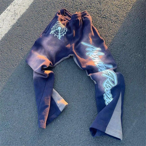 \Custom High Quality Vintage Trousers Stack Pant Sweatpants Men Jogger Sweat Acid Wash Flared Sweatpants