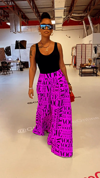 2023 new Pretty Print Palazzo pants High Waist Loose long wide leg Women's & trousers