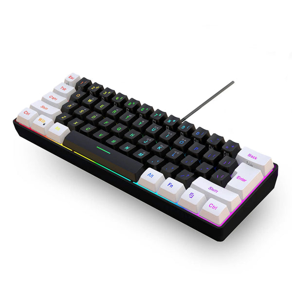 Hot selling portable 61 key gaming keyboard 60% Gamer RGB backlit wired mechanical feel customization