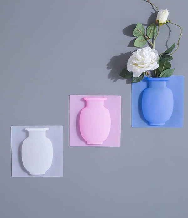 Wall Mounted Removable Silicone Sticky Vase (Pack of 1)