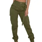 Women's Gothic Cargo Pants Casual Pants Ladies High Waist Long Trousers