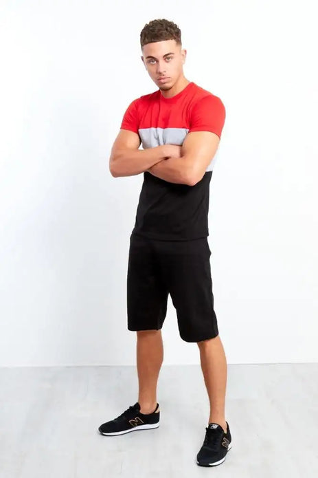 Wholesale Men 3 Color T Shirt And Short Set