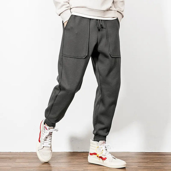 Cotton unisex sweat pants men's gym fashion casual feet loose flannelette men jogger oversize french terry sweatpants