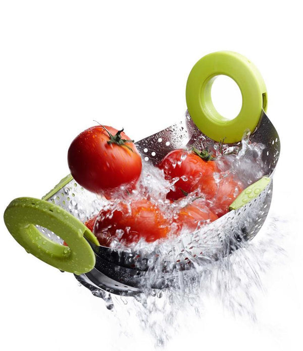 6 In 1 Collapsible Colander Steamer,Strainer & Fruit Basket